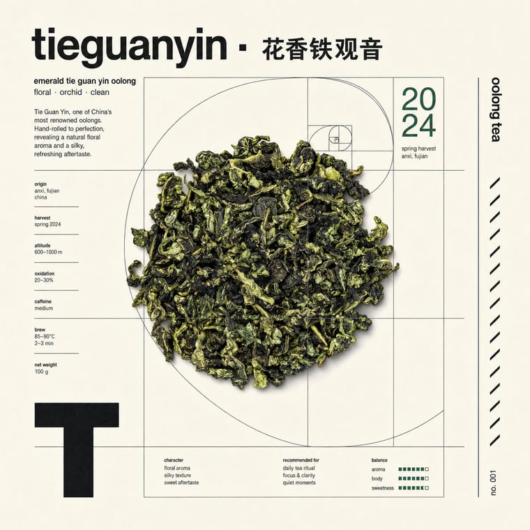 The design — Floral Tie Guan Yin